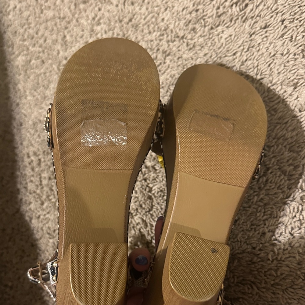Betsey Johnson Black and Multicolor Sandals - Picture 4 of 4